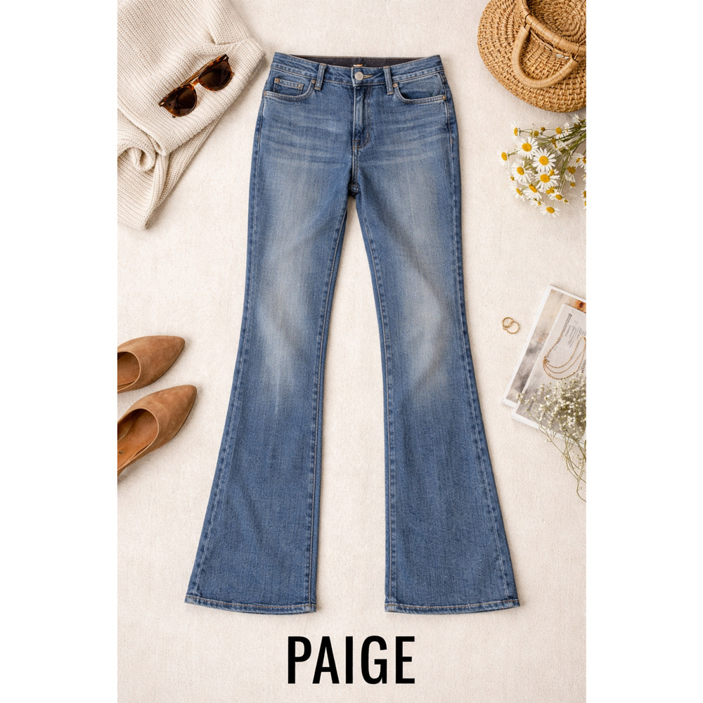 PAIGE Bell Canyon Jeans Womens Blue Bootcut Mid Rise Stretch‎ Denim Size 32